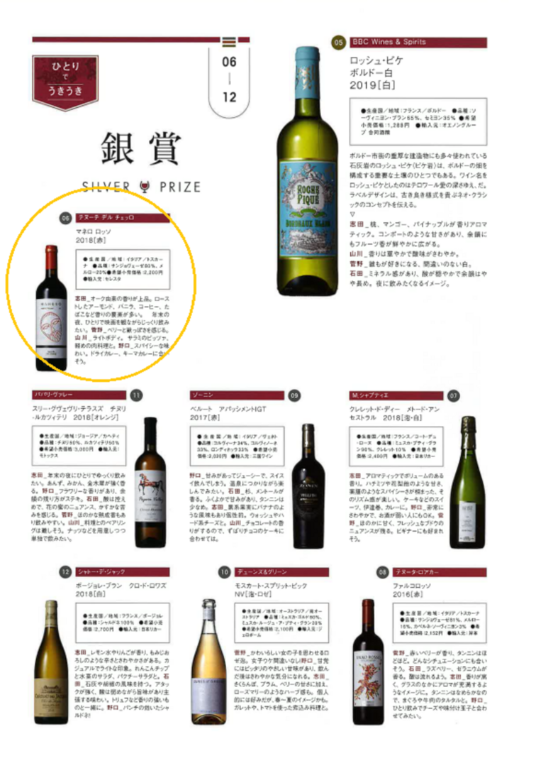 ワイン誌「WINE WHAT」1月号に自社輸入ワインが掲載されました